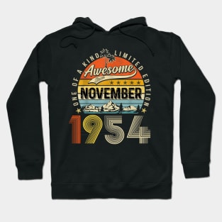 Awesome Since November 1954 Vintage 69th Birthday Hoodie